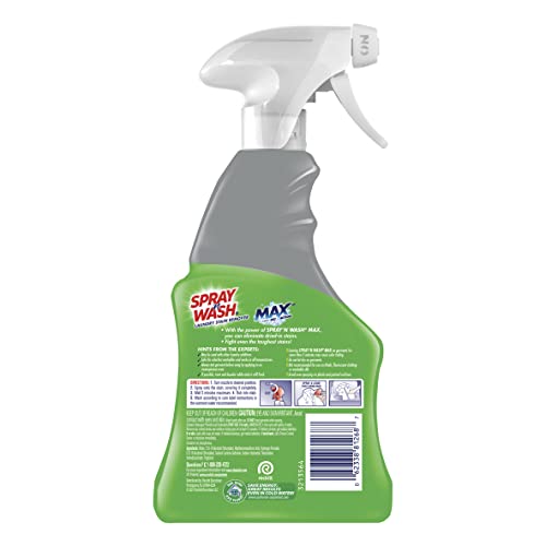 Spray N’ Wash Max Stain Remover Spray, Laundry Pre-Treat for Tough Stains, 16oz