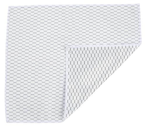 Casabella Lint-Free Microfiber Glass and Mirror Cleaning Cloths, White/Black (Set of 2)