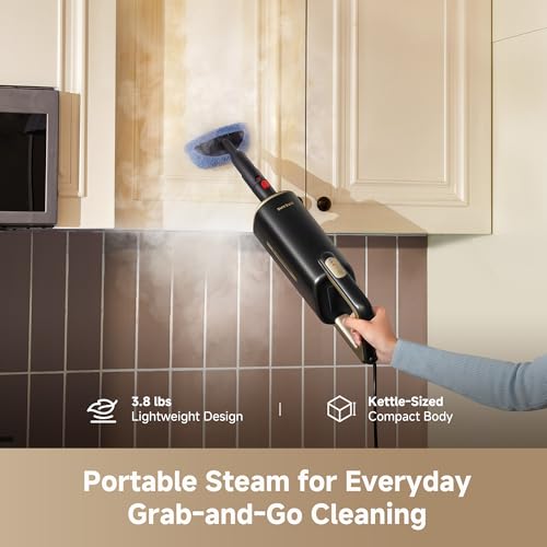 DREAME SH10 Steam Mop with Detachable Handheld Steamer, 13-in-1 Portable Steam Cleaner, 3.8 lbs Lightweight Body, 15sec Steam-Up, 212℉ Steam Cleaning, 350ml Water Tank, Steam Safety System