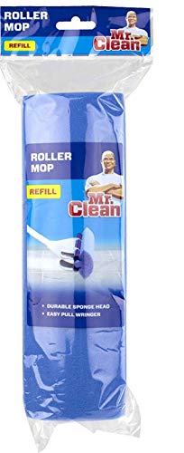 Mr. Clean Heavy Duty Roller Floor Mop Scrubber Sponge Refill Head, Blue