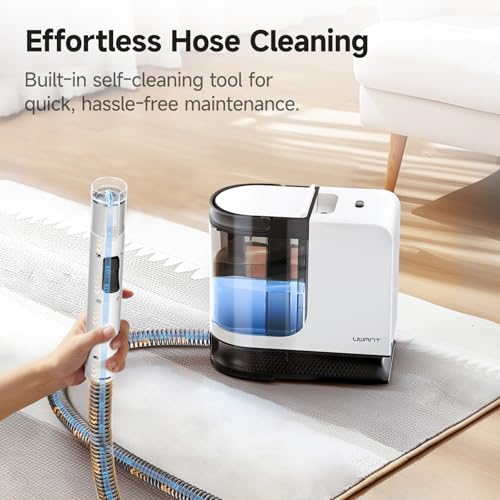 uwant Portable Carpet Cleaner 18Kpa Powerful Suction Carpet Cleaner Machine for Pets, Cars, Furniture with Cleaning Tools& Solution Low Noise Technology Upholstery Cleaner for Home, Rugs, Spot