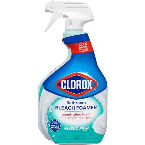 Clorox Disinfecting Bathroom Foamer with Bleach Original, 30 Ounce Spray Bottle (Package May Vary)