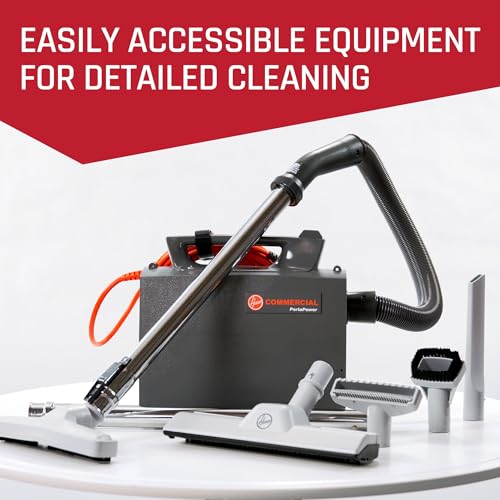 Hoover Commercial PortaPower Lightweight Canister Vacuum Cleaner, Bagged Canister Vac with Attachments, 2-in-1 Vac and Blower, Corded Vacuum Cleaners for Commercial Use