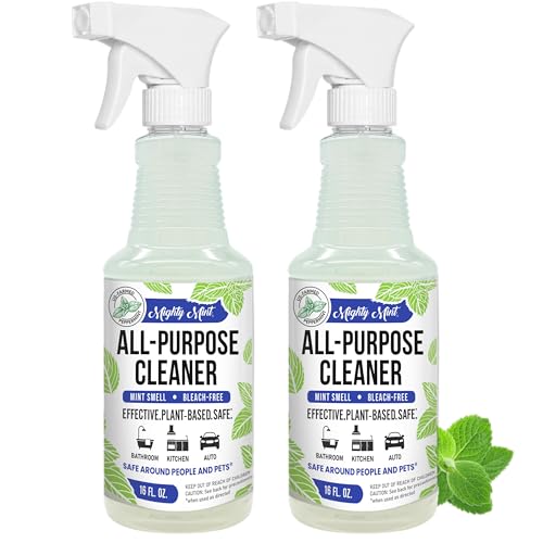 Mighty Mint All-Purpose Cleaner Spray for Home, Kitchen, Bathroom, Natural Peppermint Scent, 16oz - 2 Pack