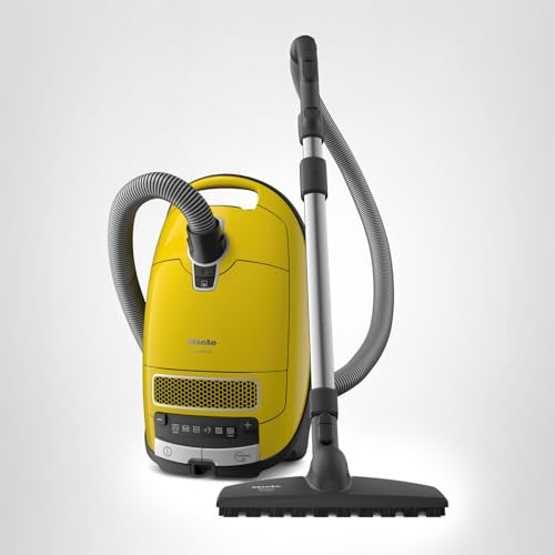 Miele Complete C3 Calima Bagged Canister Vacuum Cleaner with Turbobrush floorhead, Suitable for Low-Medium Pile Carpet and Hard Floors, in Curry Yellow