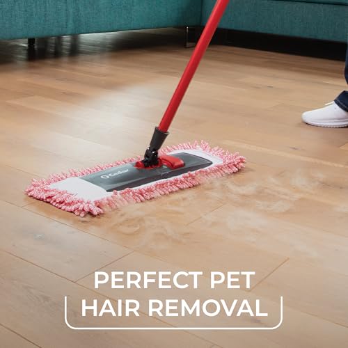 O-Cedar Pet Pro Microfiber Hair & Dust Mop | 3X Pet Hair Removal* | Electrostatic Dry Dust Mop for Dog & Cat Homes | Hardwood, Tile & Hard Floor Cleaning