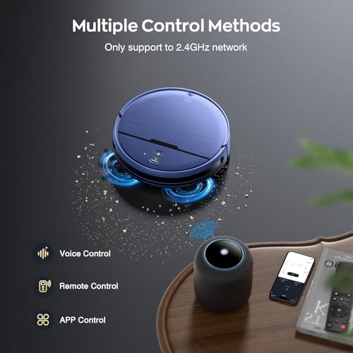 Robot Vacuum and Mop Combo, 2 in 1 Robot Vacuum Cleaner with WiFi/App, Smart Robotic Vacuums with Strong Suction, Schedule, Self-Charging, Slim, Quiet, Ideal for Hard Floor, Pet Hair, Low Pile Carpet