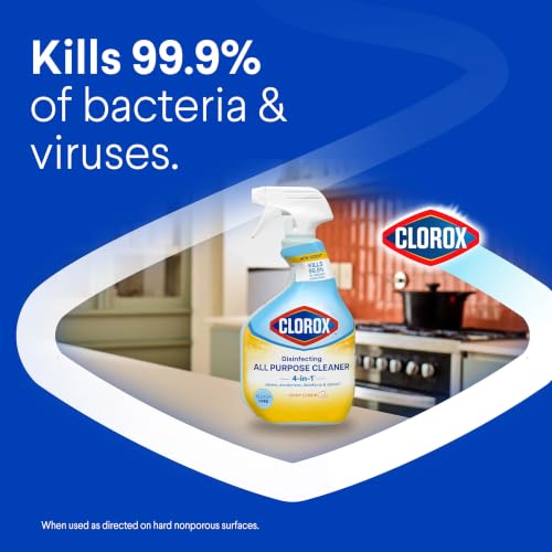 Clorox Disinfecting All-Purpose Cleaner 32 Oz and Bathroom Cleaner, Household Essentials, 30 Oz, Pack of 3