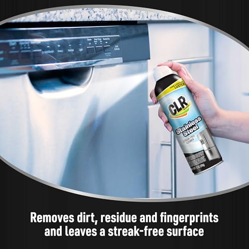 CLR Brands Spot Free Stainless Steel Cleaner - Removes Water Marks, Fingerprints and Residue from Refrigerators, Dishwashers, Ovens and More, Streak Free Shine - 12 Oz Spray Can (Pack of 1)