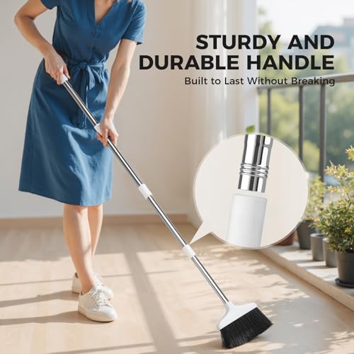 Handy Broom, Indoor/Outdoor Brooms, Duty Kitchen Broom, for Home Garage Kitchen Office Courtyard Lobby Patio Lawn Concrete White