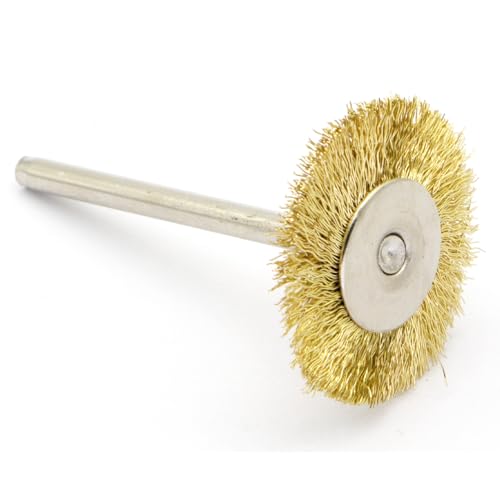 60-Piece Brass Wire Brush Set - Metal Rust Removal, Polishing, Cleaning - 1/8″ (3mm) Shaft - Removes Burrs, Dust, and Oxide Layer - Handles Rough Surfaces - Rotary Tool Accessories