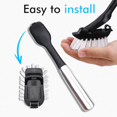 Dish Brush Refill for OXO Steel Dish Brush - 4 Pack Dish Brush Cleaning Replacement Head