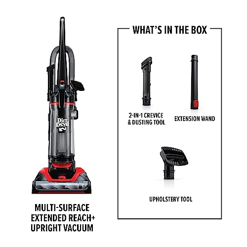 Dirt Devil Multi-Surface Extended Reach+ Upright Bagless Vacuum Cleaner for Carpet and Hard Floor, Powerful, Lightweight, Corded Vacuum Cleaners for Home Use