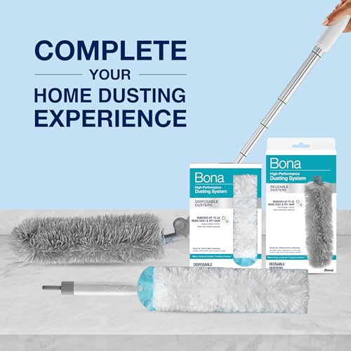 Bona Disposable Duster Refills - 9 Pack - High Performance Dusting System - Microfiber Dusters Remove Dust and Pet Hair for Quick Spot Cleaning
