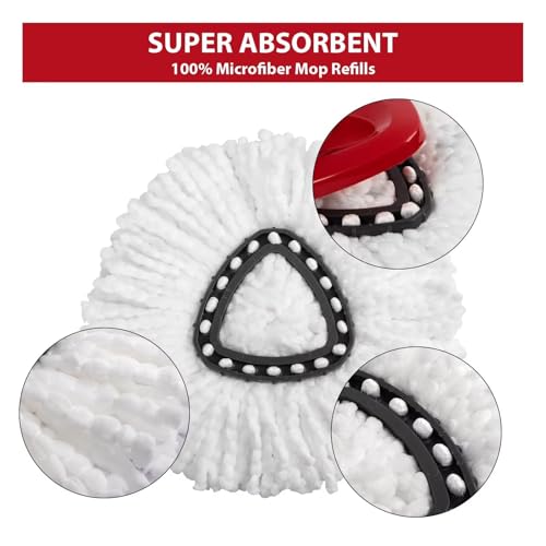 4-Pack Mop Replacement Heads for Ocedar Mop Replace Head EasyWrin Spin Mop Heads Replacements, Easy Cleaning Mop Head Replacement