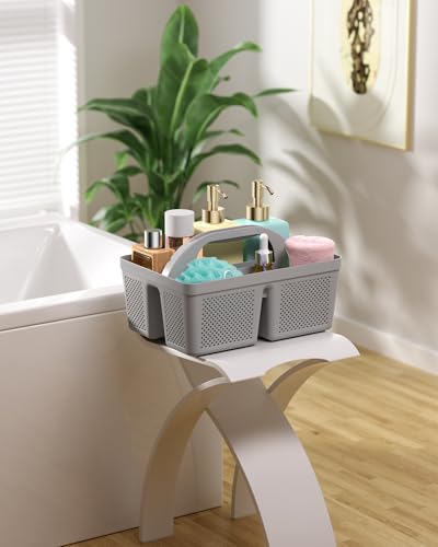 MLIKLU 4 Pack Portable Shower Caddy, Integrated Handle, Reinforced Plastic, Organizer Storage Bathroom Supplies and Beauty Products, Cleaning Supplies, Shower Basket for Home, Dorm, Shelf and Cabinet