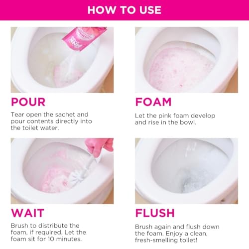 Stardrops The Pink Stuff Miracle Power Foaming Toilet Cleaner – Self-Activating Formula for Deep Cleaning, Stain Removal, and a Fresh Shine – Bathroom Essential