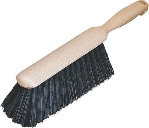 SPARTA Flo-Pac Bench Brush, Small Counter Broom with Handle for Cleaning Smooth Surfaces, 8", Black