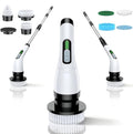 Electric Spin Scrubber for Bathroom: Shower Scrubber with Long Handle, Dual Speed Cordless Power Cleaning Scrub, 7 Brush Heads, IPX7 Waterproof Heavy Duty Cleaner Tools for Tub Tile Grout Wall