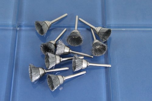 TEMO 10 pc Carbon Steel Bristle 1/2 Inch Cup Wire Brushes with 1/8 Inch Shank for Dremel and Other Rotary Tools on Rust Removal, Corrosion and Scrub Surfaces