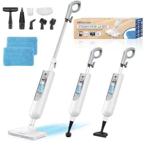 Steam Mop All-in-one Multi-Functional Powerful Steam Cleaner, Handheld Detachable Floor Steamer with 2 Steam Level, 380ML Water Tank & 23FT Power Cord for Whole Home Use