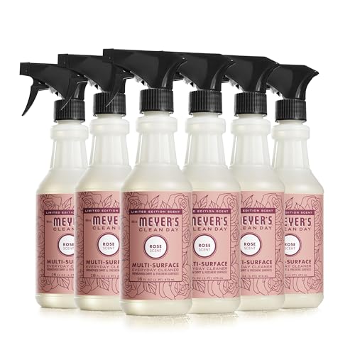 MRS. MEYER'S CLEAN DAY Multi-Surface Everyday Cleaner, Rose Scent, 16 Ounce Bottle (Pack of 6)