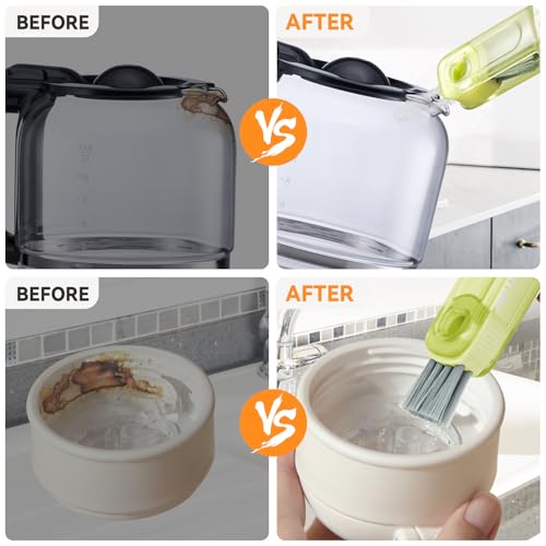 3 in 1 Cup Lid Gap Cleaning Brush Set, Multifunctional Bottle Cleaning Brush, Silicone Cup Lid Gap Cleaner, Home Kitchen Crevice Cleaning Tools (Multicolored)