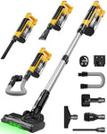 Cordless Vacuum Cleaner Compatible with DeWalt 20V Battery, 8-in-1 Stick Vacuum with Pet Brush, 35KPA Suction, 350W Brushless Motor, Smart Touchscreen, for Carpet Floor Car (Battery Not Included)