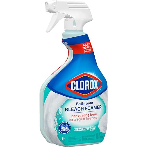 Clorox Disinfecting Bathroom Foamer with Bleach Original, 30 Ounce Spray Bottle (Package May Vary)