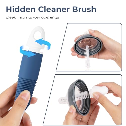 Amazer Bottle Brush Cleaner, Long Flexible Handle Bottle Brush Scrub for Water Bottles, Glasswares, Tumblers, Travel Coffee Mugs, 2 Pack