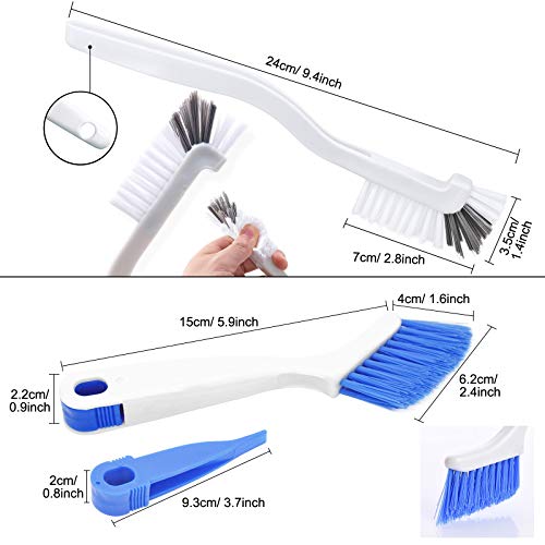 SHUNWEI 2 Pcs Cleaning Brush Small Scrub Brush for Cleaning Sink Bathroom Kitchen Edge Corner Grout Household Use with Handle