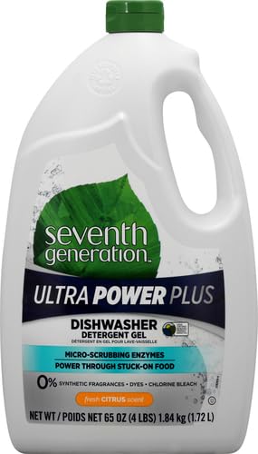 Seventh Generation Ultra Power Plus Auto Dish Gel, Fresh Citrus Scent, 65 Ounce