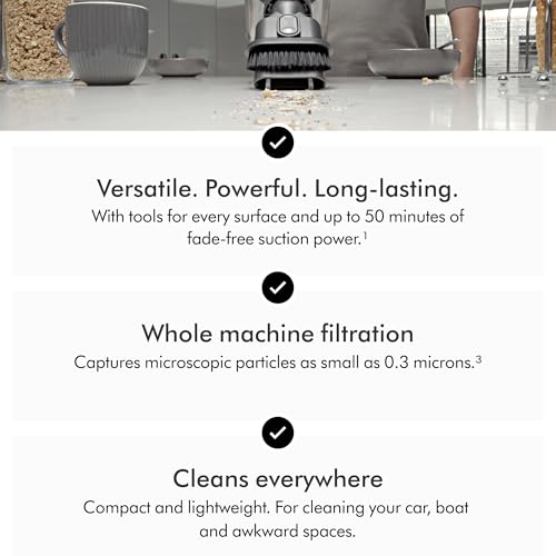 Dyson Car+Boat Handheld Vacuum, Cordless and Lightweight, Cleans Hard Surfaces and Upholstery, 115AW, 2 Power Modes, Up to 50 Minutes²