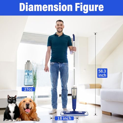 Spray Mop for Floor Cleaning with Bottle & 3 Microfiber Pads