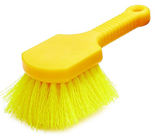 Rubbermaid Commercial 8" Utility Scrub Brush, Plastic Handle, Synthetic Bristles, Cleaning, Multi Purpose, Heavy Duty, Outdoor, Wheels and Tires (Pack of 6)