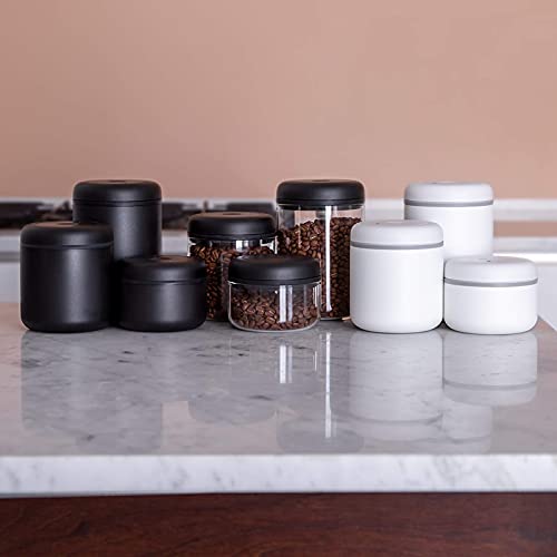 Fellow Atmos Vacuum Coffee Canister & Food Storage Container - 1.2 Liter Canister holds up to 16 oz of Coffee Beans - Airtight Food Storage Containers - Coffee Containers - 1.2 Liter - Clear Glass