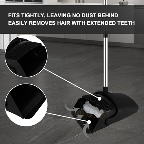 UDUK Broom and Dustpan Set, Household Broom with Dustpan Combo Set, 51" Long Handle, Dust Pan Set for Kitchen Office Lobby Floor