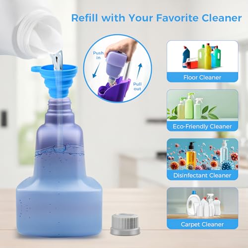 Ndoge Replacement Bottle for Swiffer® Wet Jet™ Mop, Refillable, 500 ML Leak-Proof HDPE Refillable Bottle, 17 FL OZ Solution Bottles, Empty Bottle No Cleaning Solution