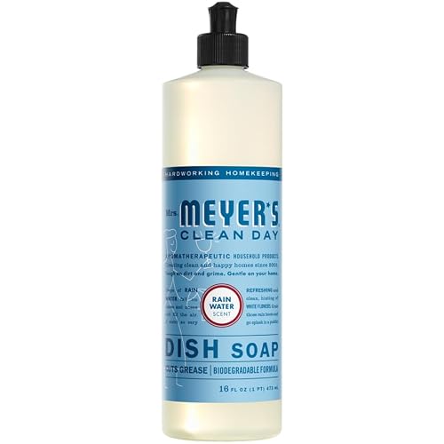 Mrs. MEYER'S CLEAN DAY Kitchen Set, Dish Soap, Hand Soap, Multi-Surface Cleaner, 3 CT (Rain Water)