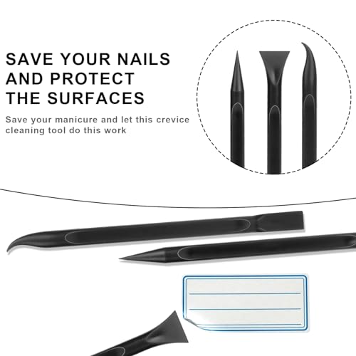 Crevice Cleaning Tool, 9 PCS Carbon Fiber Plastic Scraper Tool Car Detailing Brush Set Non-scratch Multi-purpose Scraper for Clean Small Narrow Spaces and Gaps, Remove Stickers Labels Oil Stains Dirt