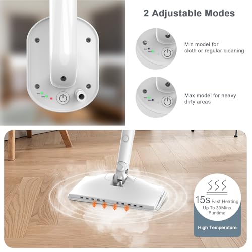 Steam Cleaner, 6 in1 Rotated Steam Mop Cleaner with 2 Modes, 23FT Power Cable, Detachable Steam Mops for Floor, Laminate Floor, Tiles Cleaning (Azure)