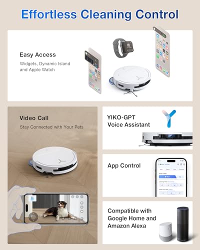 ECOVACS DEEBOT T50 PRO Omni Robot Vacuum and Mop, 3.19” Ultra-Slim, 15,000Pa Suction, ZeroTangle 2.0, TruEdge Edge Cleaning, AIVI 3D Obstacle Avoidance, Auto Mop Wash & Dry, Self-Emptying,White