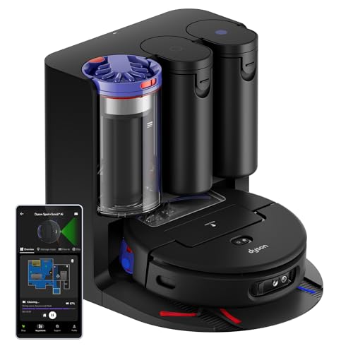 Dyson Spot+Scrub Ai™ Wet and Dry Robot Vacuum - Self Cleaning Wet Roller, 18000 PA Suction, Detangling Roller, Ai Stain Identification