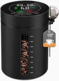 Automatic Vacuum Coffee Canister, 1.3L Coffee Container with Smart Pressure Sensor,LED Display,Window,Scoop Rechargeable Airtight Electric Coffee Bean Storage for Home Kitchen Ground Food Tea Storage
