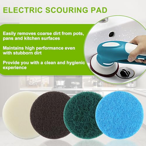 EPLZON 16pcs Electric Cleaning Brush Pad Set 4 Foam Pads 4 Kitchen Mats 4 Performance Pads 4 Microfibre Pads fit for Dremel Versa Cleaning Brush