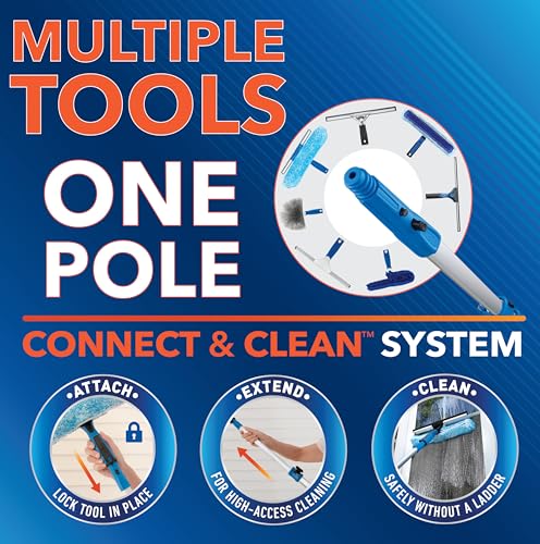 Unger Professional Connect and Clean 14" Window Scrubber Washer for Glass Cleaning, Commercial and Residential Washing, Multipurpose Tool, Gentle on Windows, Reusable Microfiber Sleeve