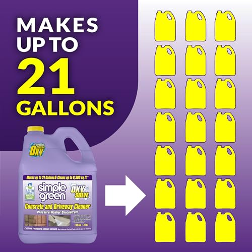Simple Green Oxy Solve Concrete and Driveway Pressure Washer Cleaner, Purple, Unscented, 128 Fl.Oz