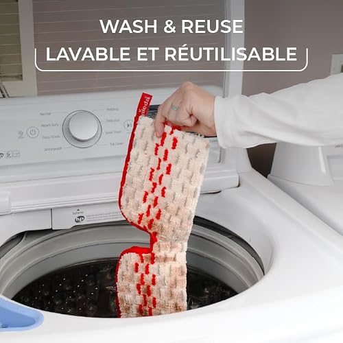 Vileda Promist Max Spray Mop - 360 Degree Swivel, Red, Cotton Head, Multiple Surfaces