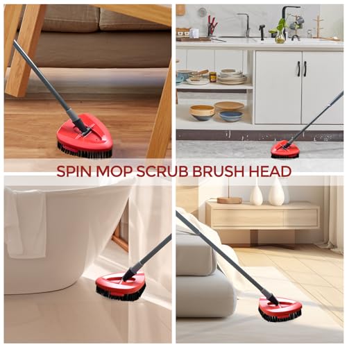 2-Pack Replacement Scrub Brush Heads Compatible with EasyWring Spin Mop