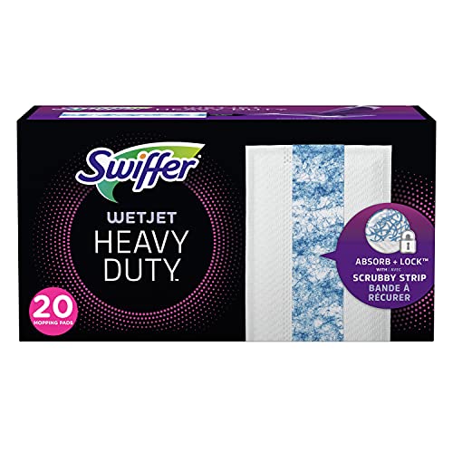 Swiffer Wetjet Heavy Duty Mop Pad Refills for Floor Mopping and Cleaning, All Purpose Multi Surface Floor Cleaning Product, 20 Count (Packaging May Vary)